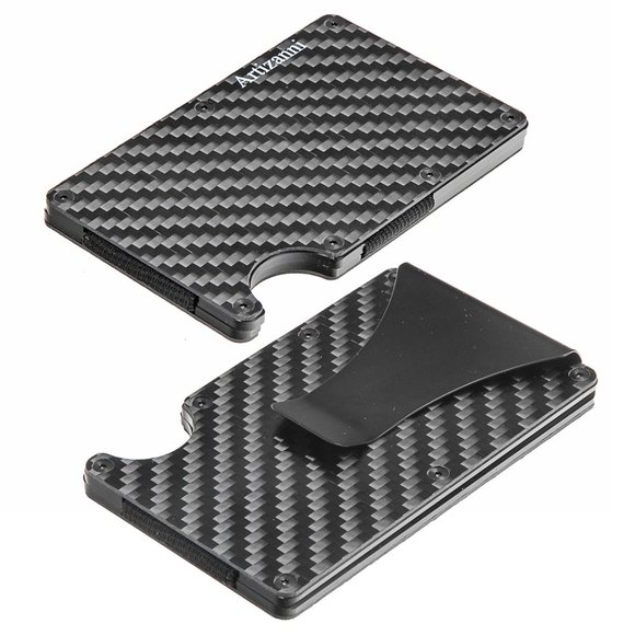 Minimalist Money Clip Aluminum Metal Credit Card BLACK FRIDAY CYBER MONDAY - Picture 3 of 3